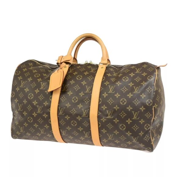 LOUIS VUITTON Keepall 50 Travel Hand Bag Monogram Leather Brown M41426 99YG963 - Picture 1 of 14